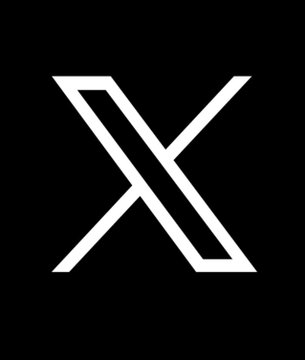 Twitter/X logo - the white letter 'X' on a black square background, representing the social media platform's rebranding.