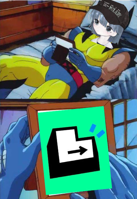 An anime-style image showing a gray-haired character in yellow and blue pajamas with a 'MELODY' cap reading a book, with a second panel showing a blue-gloved hand holding a picture of an inbox/tray icon.