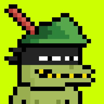 A pixel art character wearing green military gear, a helmet with a red antenna, and a black visor with white pixel eyes.