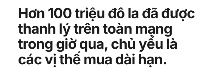 Vietnamese text reading: 'Hơn 100 triệu đô la đã được thanh lý trên toàn mạng trong giờ qua, chủ yếu là các vị thế mua dài hạn.'