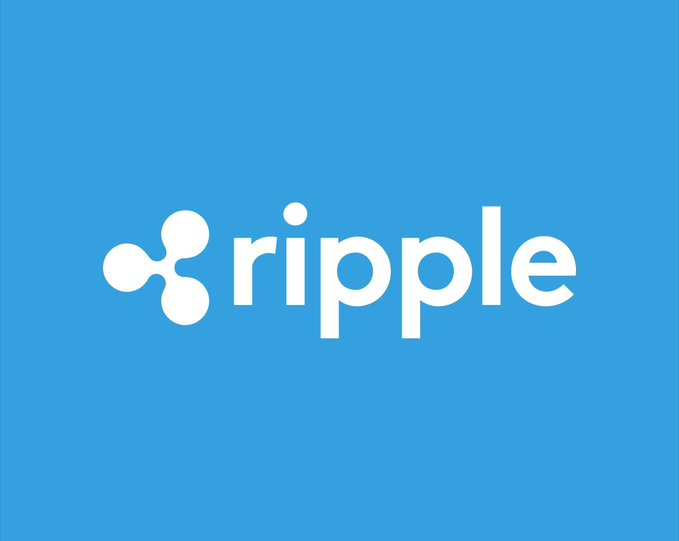 The image shows the Ripple logo—a stylized three-circle icon paired with the lowercase word "ripple"—in white on a bright blue background. This visual corresponds to the post's focus on Ripple's stablecoin initiatives, specifically the investment in Notabene and the integration of RLUSD and Ripple Payments into a major transaction network.