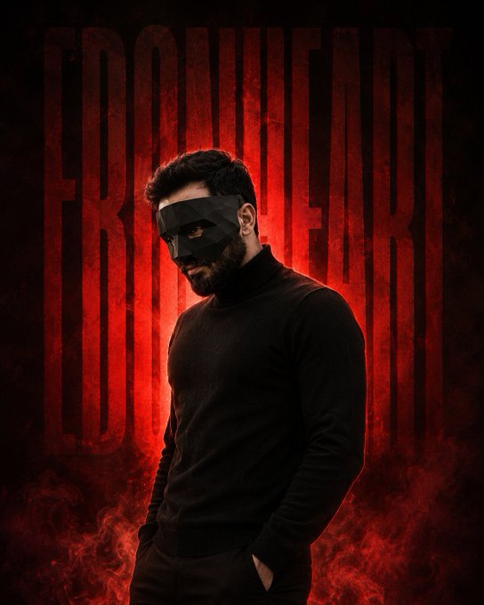 A bearded man in a black turtleneck and mask stands against a fiery red backdrop with the bold text "DOMINANT" behind him. The intense, commanding imagery mirrors the post's message of quiet inner strength—suggesting that true dominance begins with simply showing up and being present, not seeking external validation.