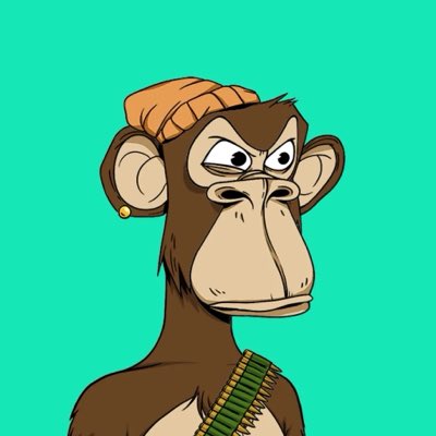 A cartoon illustration of an angry-looking monkey or ape character wearing an orange beanie and a bandolier, set against a teal background.