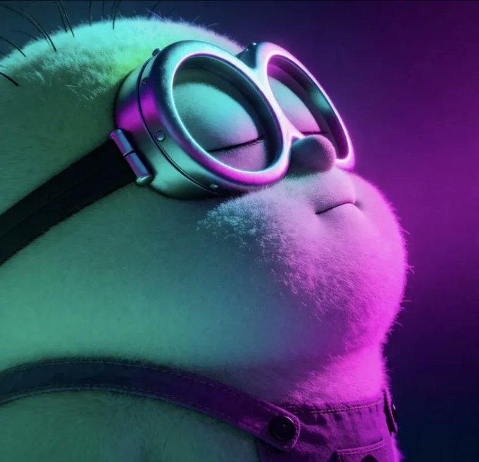 A stylized 3D-rendered character with fluffy fur wears round goggles illuminated by vibrant teal and magenta neon lighting, evoking a futuristic, cyberpunk vibe that complements the optimistic, "believe in Solana" crypto sentiment expressed in the post.