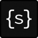 A black square icon displaying the white 'Sketch' logo, featuring curly braces around the letter 'S'.