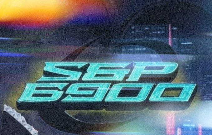 A retro-style digital graphic with the text 'SEP 6900' in a glitchy, 3D font against a dark background with colorful lighting effects.