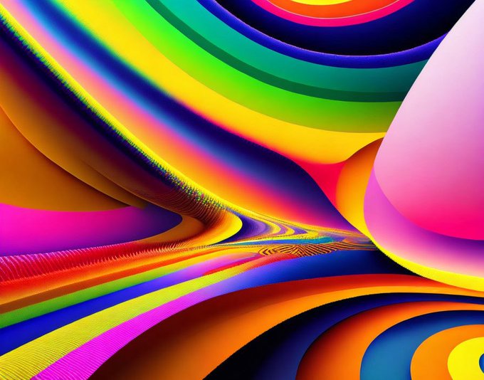 A vibrant, surreal digital artwork featuring swirling rainbow-colored ribbons and concentric circles that twist into a tunnel-like corridor of psychedelic hues. The flowing, liquid-like forms evoke a dreamlike journey through a kaleidoscopic space, matching the "Dream Corridor" theme of the NFT.