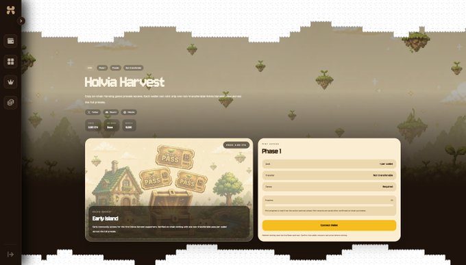 The image shows a screenshot of a website called "Holva Harvest" that sells virtual items using a 3D platform, and it appears to be displaying multiple features such as the status bar, navigation menu bars, and a shopping cart. The loading screen indicates that the website is almost ready for the user's attention.