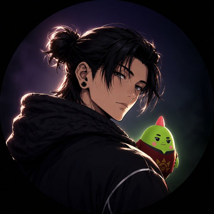 The image features an anime art style character with a hoodie, featuring dark hair styled into a bun, wearing earrings, and holding a green stuffed animal. The character has large eyes staring directly at the camera. Surrounding this scene is text that reads "Just minted my second ORIGINAL yeah. twice. first one was curiosity. second one was conviction. floor sitting at 60 APE, 31.8K volume already moved, 602 real holders on ApeChain these numbers don' lie and the 2x leaderboard multiplier activated per NFT so two mints = two". This adds a sense of novelty and value to the character or anime.