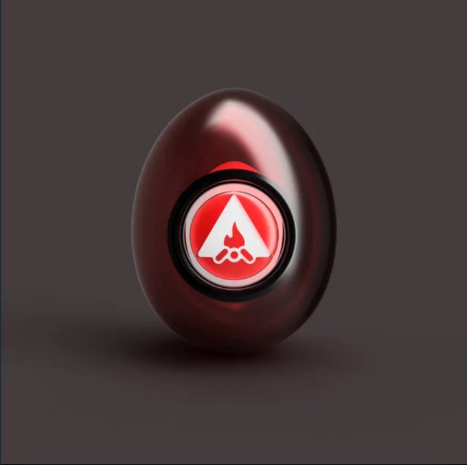 A 3D rendered dark red sphere with a glowing red Avalanche (AVAX) cryptocurrency logo at its center.