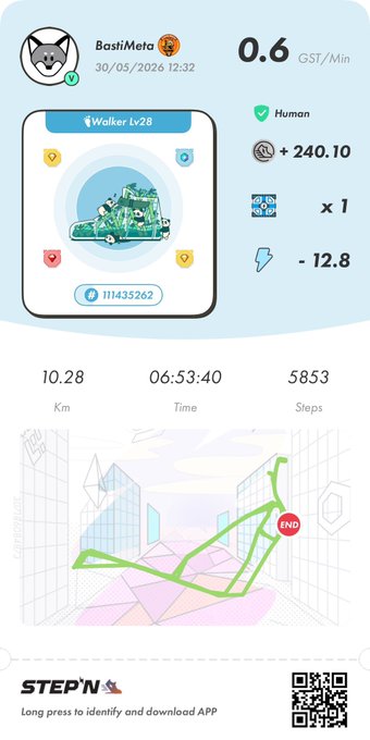 The image shows a step-by-step guide for a walking app, with a map of a city displayed at the bottom. The text indicates that the app is designed to help users track their steps and monitor their progress during walks. The post also mentions that there are rewards available for those who complete a certain number of steps or achieve specific goals.
