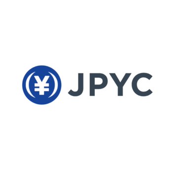 The image displays the JPYC logo, featuring a blue circular emblem with the yen symbol (¥) alongside the "JPYC" text in dark gray lettering—visually anchoring the discussion about JPYC's fundraising milestone highlighted in the accompanying commentary.