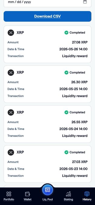 The image shows a smartphone screen displaying information about FortisX, an online marketplace for cryptocurrency trading. The screen has four tabs open, each showing different details related to FortisX's trading platform. One of these tabs displays XRP transactions completed on a specific date and time, while the other three tabs show XRP transactions that are still in progress or not yet completed.