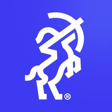 The image displays the Stellar (XLM) logo, a white archer figure on a blue background with a registered trademark symbol. It relates to the post by representing the Stellar blockchain network where Sentora has launched its institutional-grade DeFi vaults.