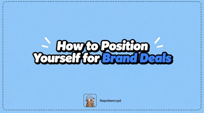 Light blue graphic with text 'How to Position Yourself for Brand Deals' from Napoleonrypt.
