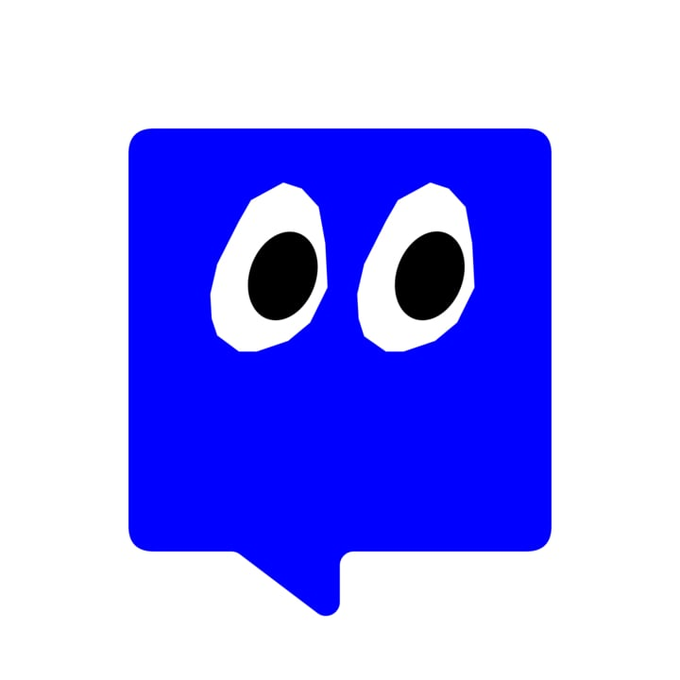 The image features an illustration of a blue square with two eyes, giving it a face-like appearance. The eyes are black and white, adding contrast to the overall design. The square has a speech bubble or speech bubble effect that gives it a more animated look. The background is white, which makes the blue square stand out even more. The caption below the image reads: "only a handful apps make it to @base app and only a few of them have a coin study".