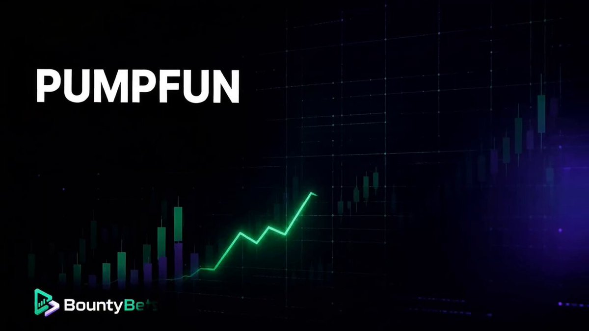 The image features a graph of green bars with a trend line going up. A green text box below the bar graph reads "Pumpfun" and "BountyBets", while another green block displays the post's title, which says "BountyBets is getting closer Trenches made the predictions Predict bounties. Predict tokens. The wait is almost over". This image has a strong visual element that connects it to the content of the post on BountyBets.