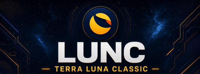 A stylized logo reading “LUNC” with the subtitle “TERRA LUNA CLASSIC” appears over a dark space-themed background.