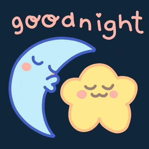 The image features two cute cartoon characters, a blue moon and a yellow star, with the caption "Goodnight" written above them. The moon appears to be kissing the star, creating an endearing scene that evokes a sense of warmth and affection. The caption also includes the names of some people who have been active on social media platforms like @River4fun and @RiverdotInc over the past few days.