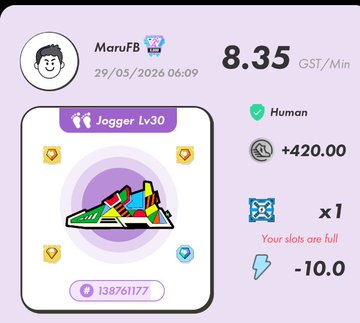 The image shows a screen displaying information about a game, likely a fitness or sports-related game. The main focus of the image is a pair of shoes with various symbols and icons surrounding them, indicating that they are part of an achievement system within the game. A person's name can be seen in the top left corner of the image, suggesting that this might be a leaderboard for the game or a personal profile page. The screen also includes information about the player's progress, such as their current score and how many points they have earned.