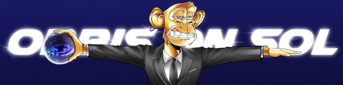 The image features an illustration of a monkey dressed in a suit, holding a blue ball above its head with one arm extended outwards as if ready for action. The monkey's facial expression appears to be angry or frustrated. The background of the image is white, and there are words written on it that say "OrbisOnSOL". The text also includes phrases such as "It's funny how many people tried to resist @OrbisOnSOL", which suggests a humorous tone related to the monkey holding the ball in the image.