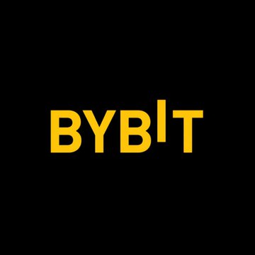 The BYBIT logo in bold yellow text on a black background, the cryptocurrency exchange platform.