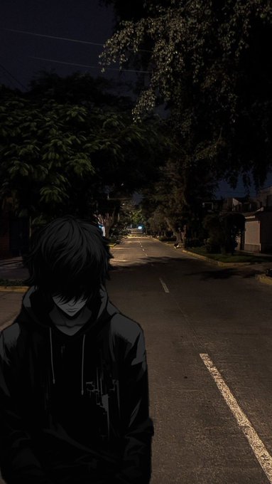 "gm good morning wake up - keep grinding Because we have a long sleep ahead of us" is a motivational quote that encourages people to stay focused on their goals, even when they feel tired or discouraged. The image features a person wearing a hoodie walking down an empty street at night with trees in the background and a house nearby. This scene could be interpreted as a representation of perseverance and determination, as the individual continues to walk through the darkness despite feeling tired or alone.