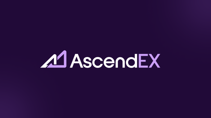 The image shows the AscendEX logo, featuring a stylized purple and white "A" triangle symbol next to the "AscendEX" text, displayed on a dark purple background—visually reinforcing the post's message about the exchange's quiet shutdown and the risks of custodial crypto holdings.