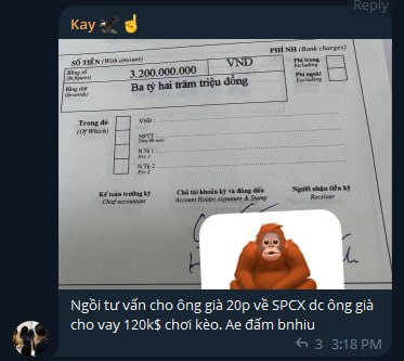 The image shows a screenshot of someone's social media account with an animated post featuring a monkey on their Instagram page, accompanied by text written in another language that includes information about Bitcoin and cryptocurrency transactions. The post seems to be discussing the topic of Bitcoin and its relation to an investment opportunity called Bitcoin SpaceX, which could possibly be associated with the IPO (initial public offering) for a company called Bullist.