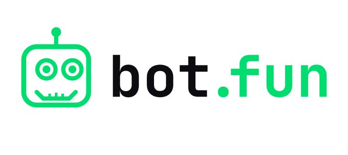 The logo for bot.fun, featuring a green outlined robot face icon next to the brand name in black and green text on a white background.