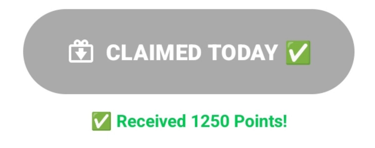 A gray "CLAIMED TODAY ✅" button with a calendar icon sits above a green checkmark and the text "✅ Received 1250 Points!" The image relates to the post by illustrating a user's daily points claim from the StarX Network Fortune Fest 3.0 tasks, highlighting that these points are not actual $STRX tokens and will not be added to the token balance.