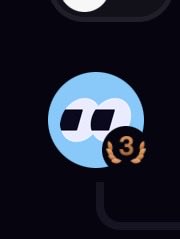 An app icon featuring a pair of sunglasses on a light blue circular background with a brown badge displaying the number '3'.