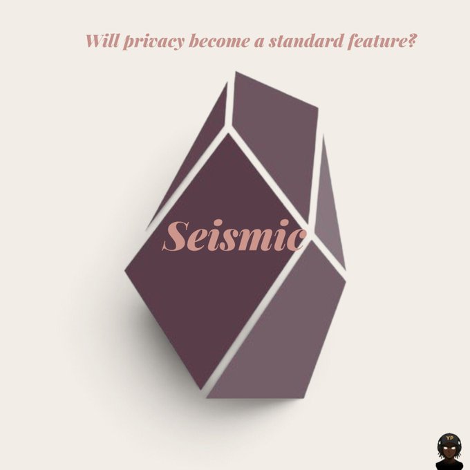 A graphic featuring a purple 3D crystal-like logo with the word 'Seismic' and the headline 'Will privacy become a standard feature?' displayed above it.