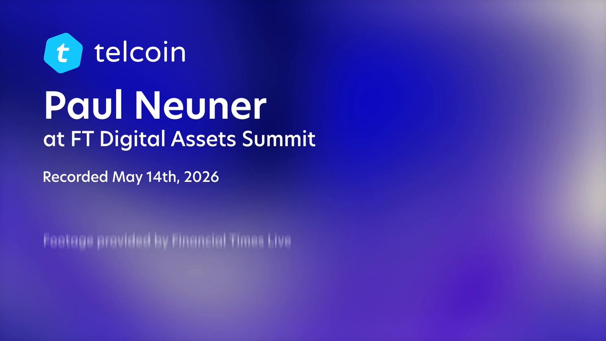 The image features a poster with a blue background, white text, and a logo of a phone company named Telcoin. The poster displays information about Paul Neuner's presentation at an event called the Fintech Digital Assets Summit. It also mentions that the event is scheduled for May 14th, 2016, and was recorded on 26th June 2016. The poster highlights the potential benefits of stablecoins in small community banks' operations.