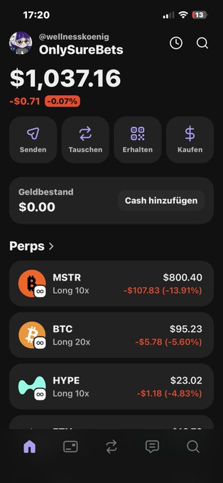 The image features a cell phone screen with an app called "Only SureBets" that shows various cryptocurrency trading options, such as Bitcoin, Hedgehog, and other digital currencies. The app also displays account information and offers options for depositing and spending money in different cryptocurrencies. Additionally, the app has a section dedicated to the exchange rate of these tokens against a fiat currency like the Euro or US Dollar. The post, which is accompanied by a screenshot of the cell phone's home screen, focuses on highlighting the trading features offered by this app and possibly discussing its benefits for users interested in cryptocurrency trading.