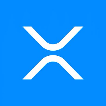 A blue square icon featuring the white XRP logo (a stylized "X") is shown, representing the cryptocurrency referenced in the accompanying post about XRP's growing role as financial infrastructure.