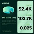 The image features a green pill bottle with the text "The Mamo Drop" written on it. The pill bottle has a slice of pizza cut out of it, which adds a playful touch to the scene. Below the pill bottle, there is a black background with white text that reads "A coin without any value". This text contrasts with the green pill bottle and the pizza slice, making them stand out more prominently in the image. The overall composition of the image suggests an advertisement for the Mamo Drop, which is a cryptocurrency mining platform that rewards users with Bitcoin.