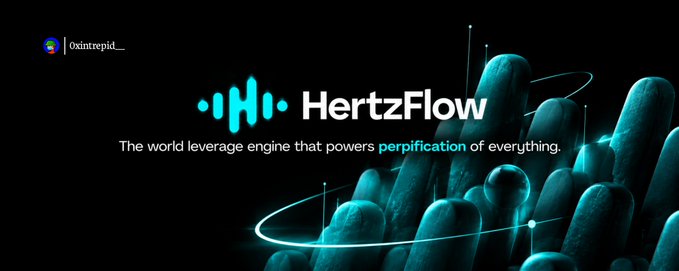 A promotional banner for "HertzFlow" describing it as "The world leverage engine that powers perpification of everything," with the logo "Oxintrepid" in the top left corner.