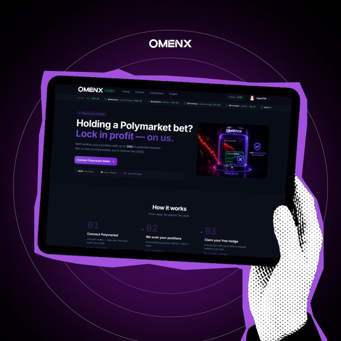 urnx.com is displayed on a tablet, with a purple background and white text.