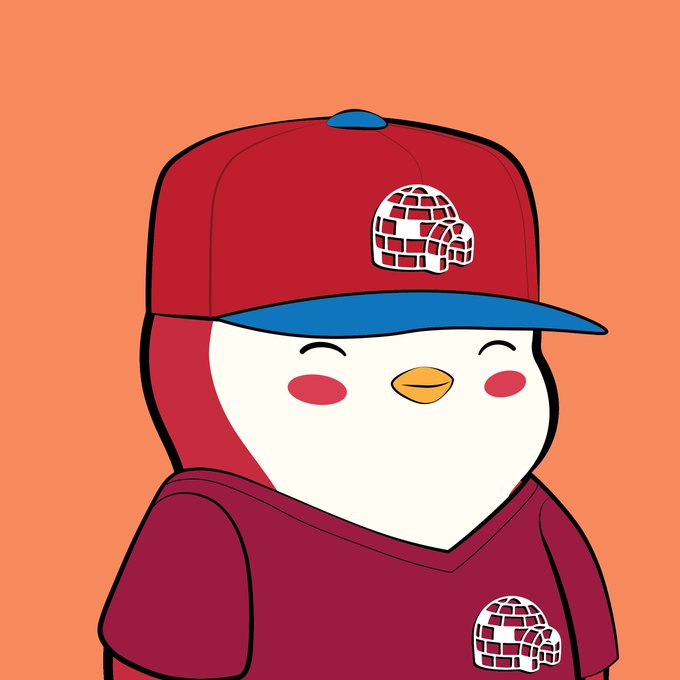 A cartoon chicken wearing a red baseball cap and shirt, with the Minnesota Wild logo on them.