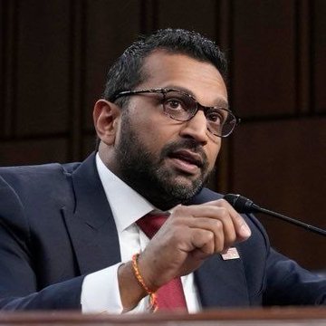 FBI Director Kash Patel speaks at a hearing, likely discussing the success of "Operation Blackout" in seizing over $15 billion in cryptocurrency. The image directly relates to the accompanying post by showing the individual making the announcement.