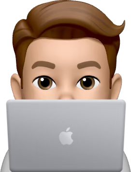 A Memoji-style cartoon character with brown hair peers over a silver Apple MacBook laptop. The image relates to the post by depicting someone (likely the user) using their Apple device to purchase and play $HAY via the Base app.
