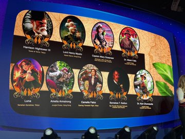 A large screen displays a grid of honored authors including Luna, Amelia Armstrong, Camille Falco, Jon Stewart, Dr. Albert Yu, Osasu Igbinedion Ed, Lord Henry Dampier, and Everett Maya Greenbier, with the post noting Luna's official recognition among the listed honorees.