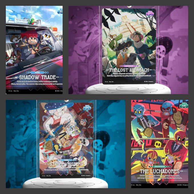 The image features a collection of four posters for different comic book series, including "The Lost Avengers" and "The Lucha Dojo." The posters are displayed against a blue background with white text that highlights their titles and creators. Each poster showcases unique artwork styles and characters from the respective comic books. The post also mentions an online store selling these comic book-themed items, which could be a source of revenue for the artists or authors behind the series.

The posters are arranged in two rows on a white surface, with each row containing one poster. This arrangement allows viewers to easily compare and contrast the different art styles and characters featured across the four posters. The image effectively showcases the variety and creativity that goes into creating comic book-themed merchandise.