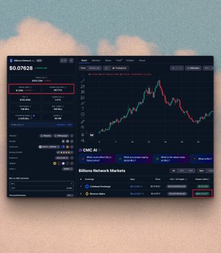 The image features a Binance Alpha chart, which shows the relative performance of various tokens against Bitcoin. The chart has bars representing different tokens' market capitalization, with Bitcoin having the highest bar. The text in the image suggests that someone might be trying to explain or teach about this specific chart, but the context seems unclear and could be interpreted as a scam or some sort of financial advice scheme. There is no direct connection between the Binance Alpha chart and the post discussing coinbase, where Bitcoin's relative performance is being highlighted with $1b in volume on a token with $185m mcap. The image doesn't provide enough information to determine if there is any overlap between these two posts or if they have anything to do with trading fees.