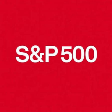 The image displays the text "S&P 500" in bold white letters on a red background, representing the well-known stock market index. It serves as a visual reference for the accompanying post, which discusses the potential short-term price appreciation of MSTR (MicroStrategy) if it were to be added to the S&P 500 index, citing historical precedents like TSLA and NVDA.