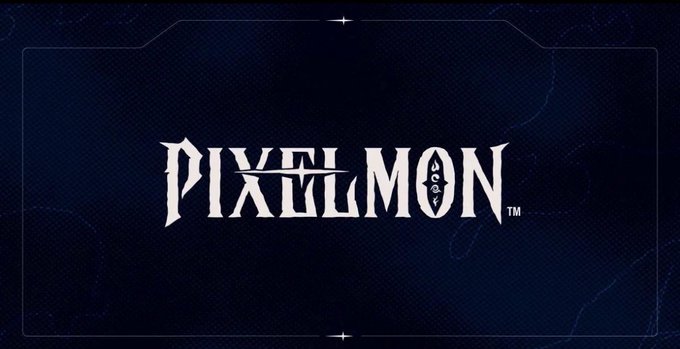 A digital graphic displays the word 'PIXELMON' in a stylized white font on a dark blue background.