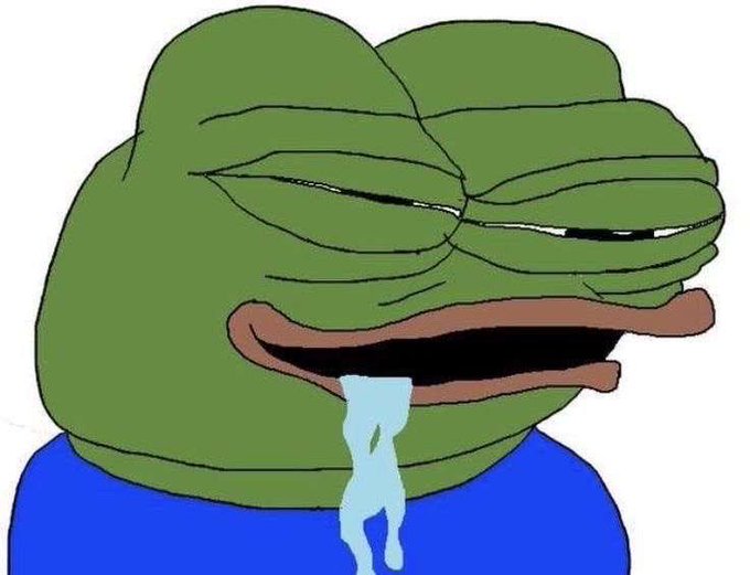 A weary-looking Pepe the Frog with droopy eyes and drool coming from his mouth, humorously capturing the exhausted and exasperated sentiment of an investor trying to stay composed amid economic uncertainty, geopolitical tensions, and Fed rate hikes.