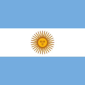 The image shows the flag of Argentina, featuring light blue and white horizontal stripes with a golden Sun of May in the center, which relates to the post celebrating Argentina's World Cup victory and the associated 7.5% burn of ARG Fan Token supply.