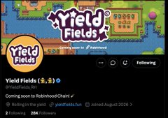 A pixelated, glitch-style graphic with the text 'YIELD FIELDS' prominently featured, appearing to be a distorted promotional banner or advertisement.